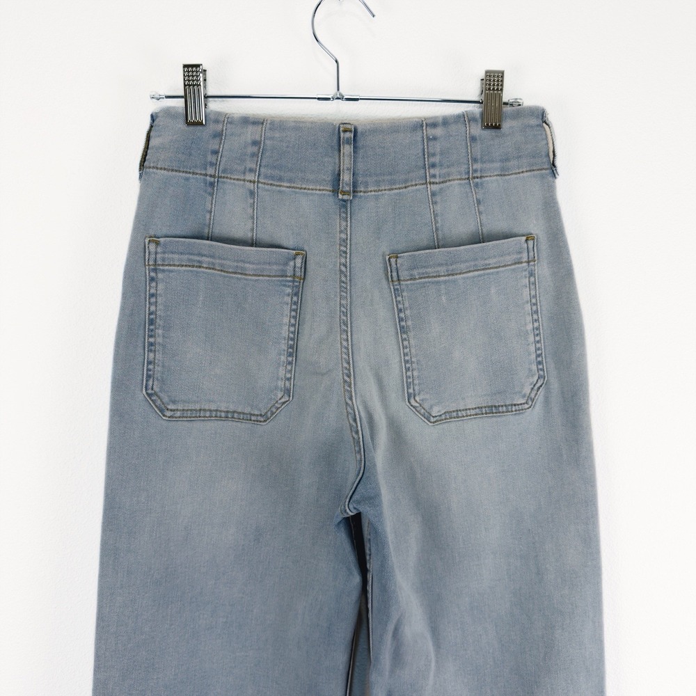 Maeve Anthropologie The Colette Jeans Womens 25 Blue Wide Leg Crop Light Denim - Picture 5 of 14